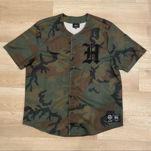 Huf Camo Baseball Jersey 2XL - Picture 1 of 1